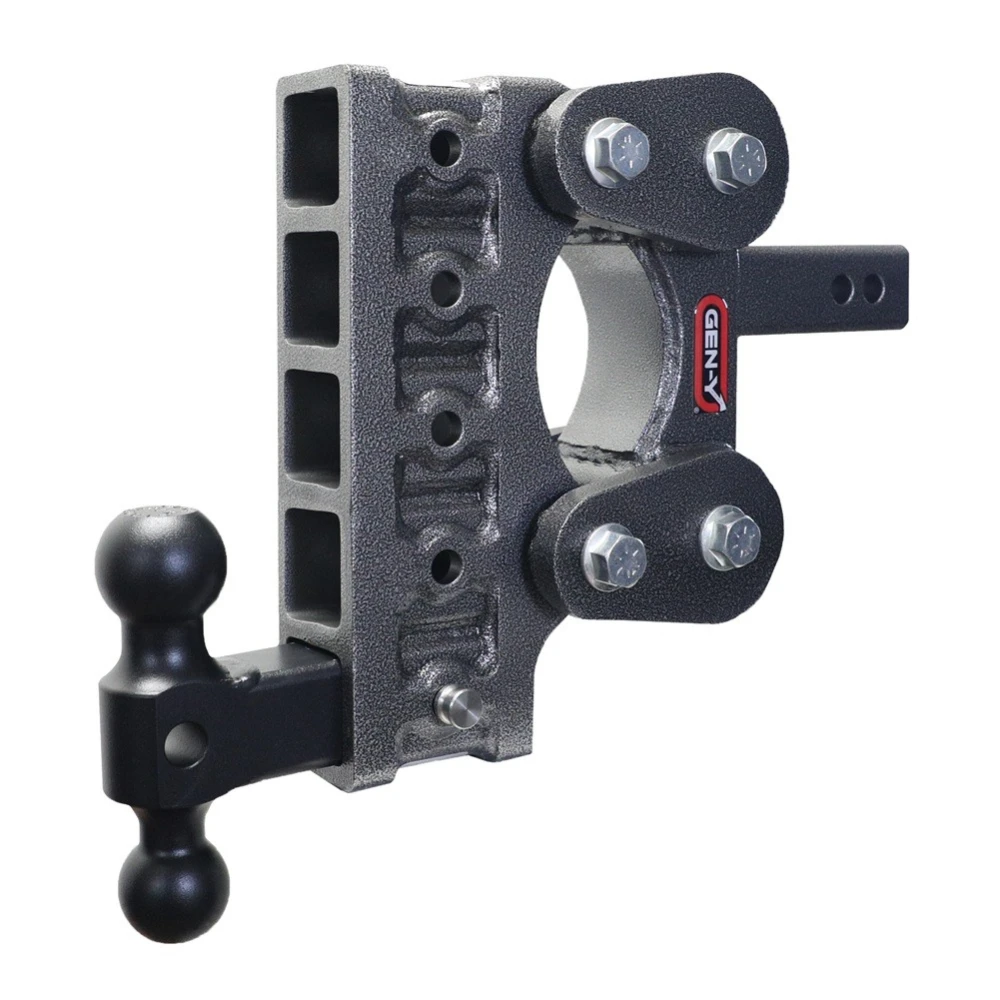 GEN‑Y BOSS 10K Torsion‑Flex 7.5 Inch Drop Adjustable Trailer Hitch Dual‑Ball 2 Inch Receiver