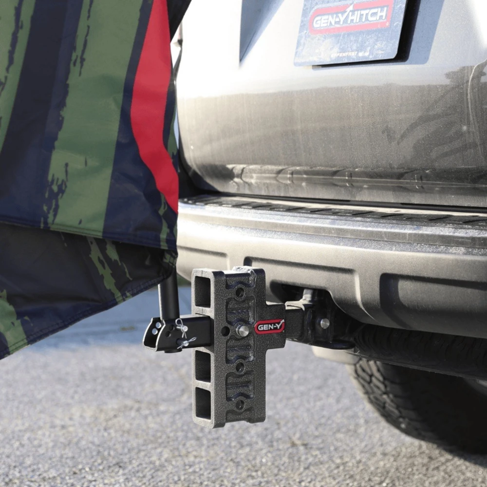 Gen-Y Extended Hitch Mounted Flagpole 6 ft Black Matte for 2 Inch Receiver