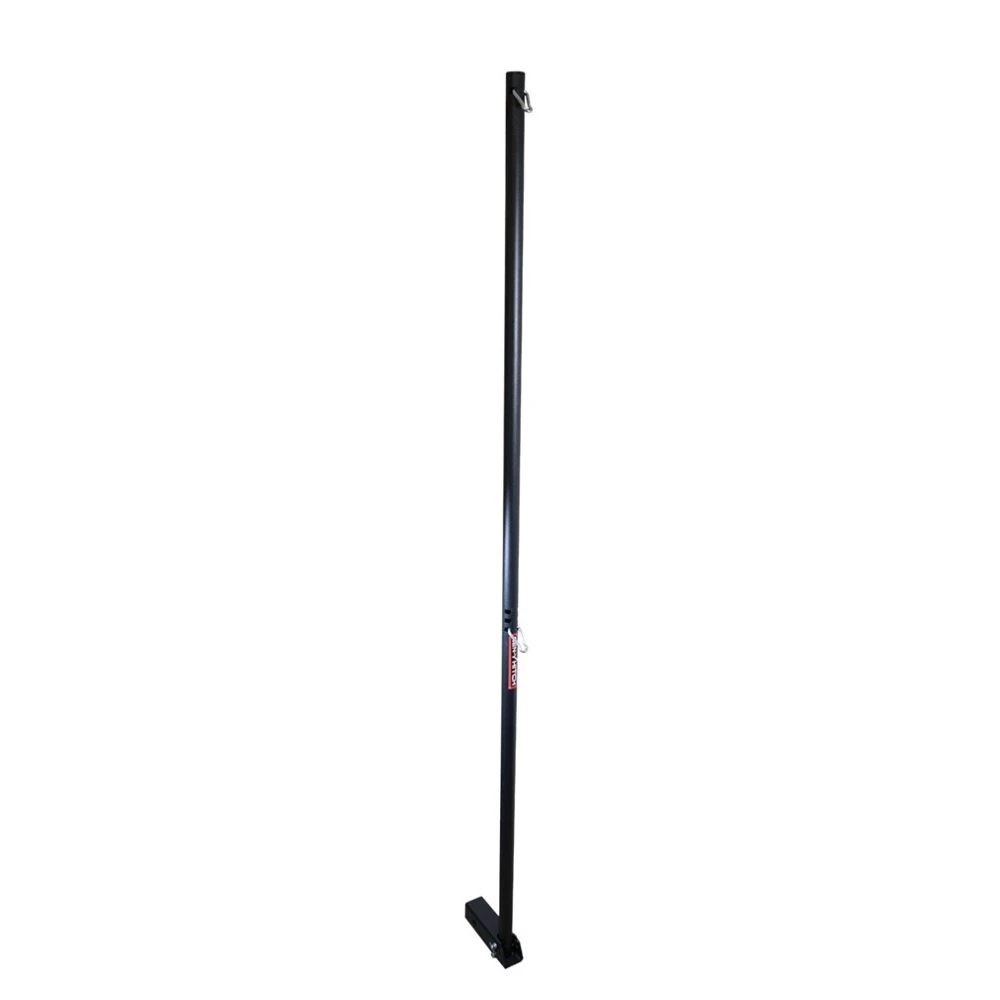 Gen-Y 72 inch black matte flagpole mounted on 2.5 inch trailer hitch receiver