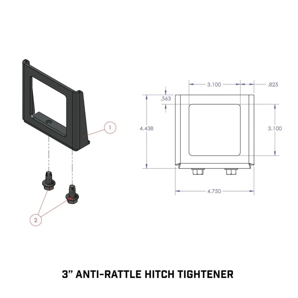 GEN-Y 3" Receiver Hitch Anti-Rattle Clamp – Steel Clamp Style GH102269 GEN-Y 3 Inch Hitch Anti-Rattle Clamp – Clamp Style Silencer Device GH102269