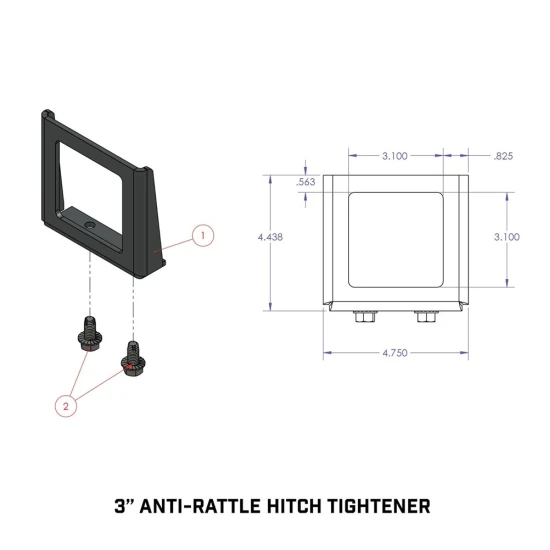 GEN-Y 3" Receiver Hitch Anti-Rattle Clamp – Steel Clamp Style GH102269 GEN-Y 3 Inch Hitch Anti-Rattle Clamp – Clamp Style Silencer Device GH102269
