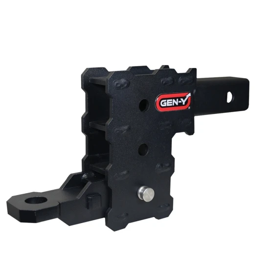 GEN‑Y Phantom 5K 2-inch hollow shank adjustable drop hitch with ball mount and pin