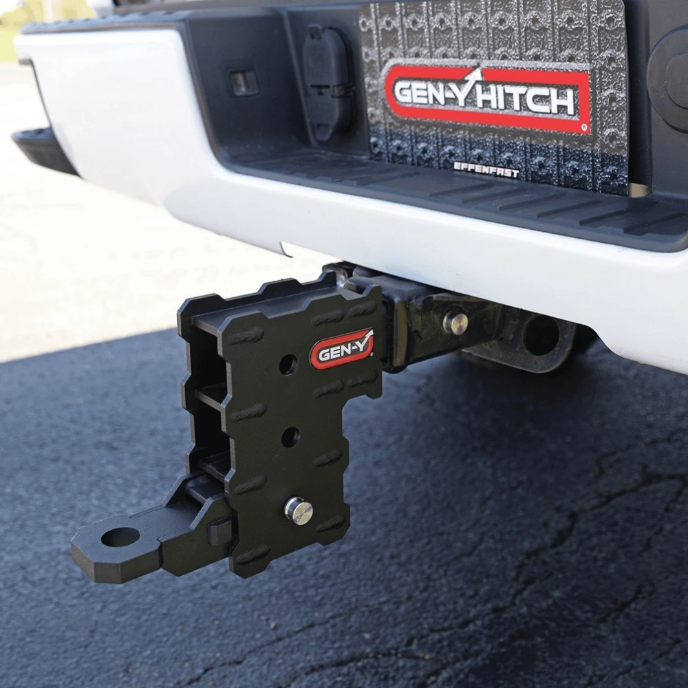 GEN‑Y Phantom 5K 2-inch hollow shank adjustable drop hitch with ball mount and pin
