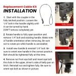 GEN-Y SnapLatch Cable Kit for EXECUTIVE 5th Wheel Pin Box – Handle, Nut & Cable