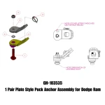 GEN-Y plate style safety chain anchor assembly pair for Dodge RAM OEM puck system