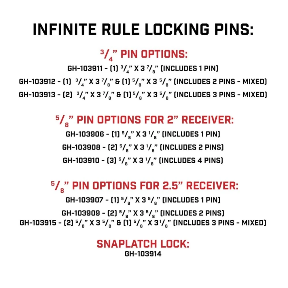 Gen‑Y Trailer Receiver Tow Hitch Lock Set 3‑Pack with 6 Keys