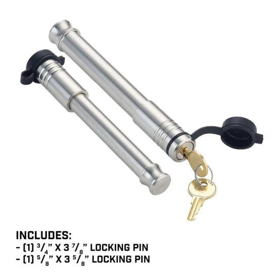 Gen‑Y Trailer Receiver Tow Hitch Lock Set 2‑Pack 3/4×3‑7/8 & 5/8×3‑5/8 Inch Stainless Steel USA