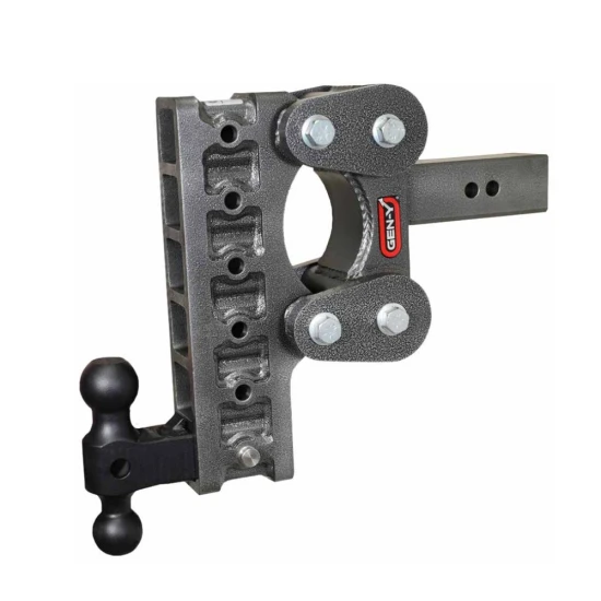 GEN‑Y BOSS 16K Torsion‑Flex 10 inch drop adjustable dual‑ball trailer hitch