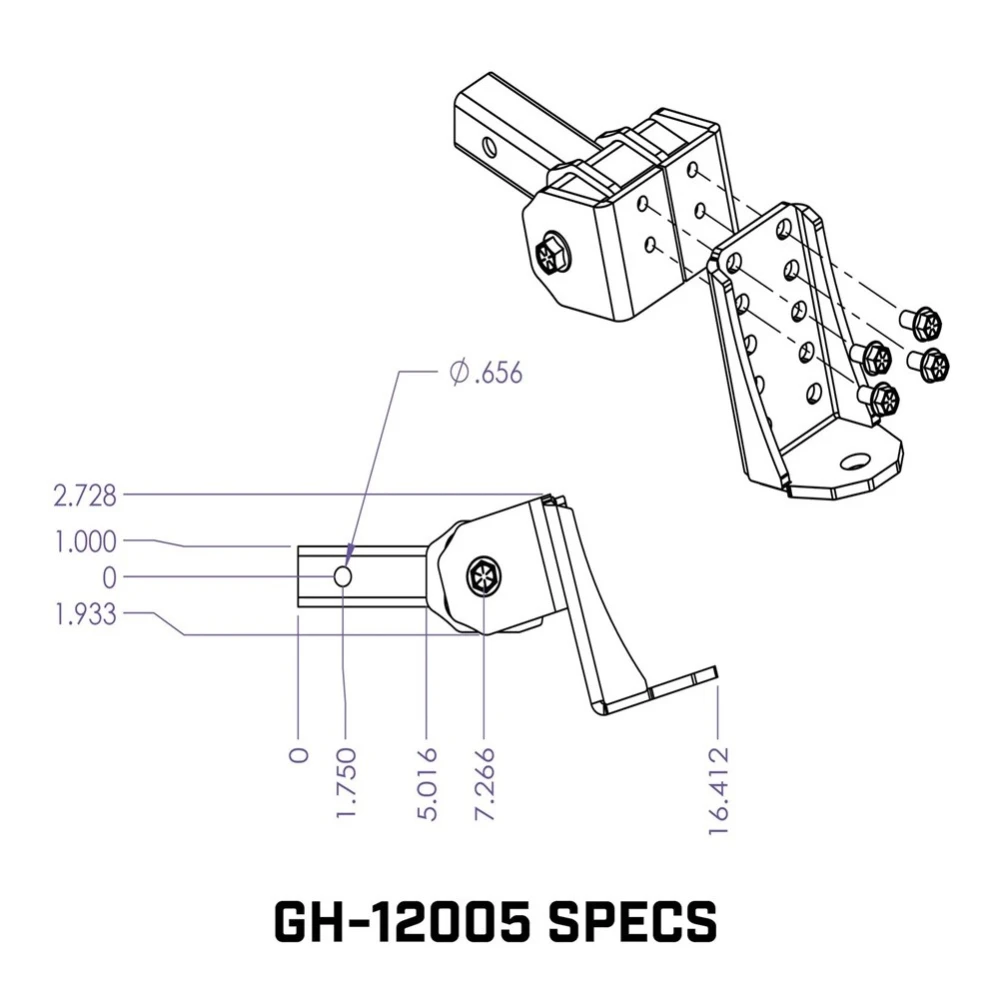 GEN-Y Glyder Torsion-Flex Hitch with 6 Inch Drop and 2 Inch Shank