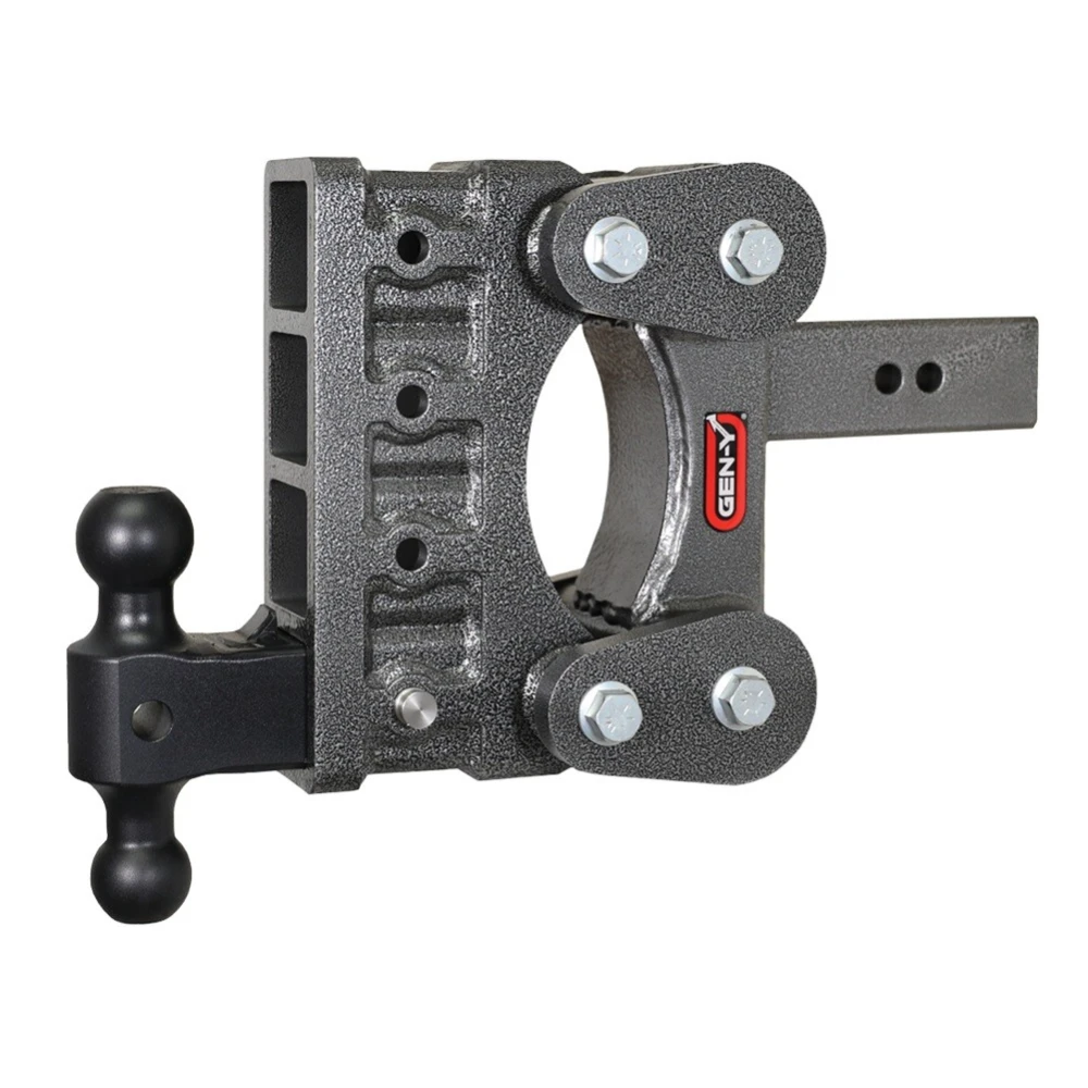 GEN-Y BOSS 21K Torsion-Flex 6 inch drop dual-ball adjustable trailer hitch