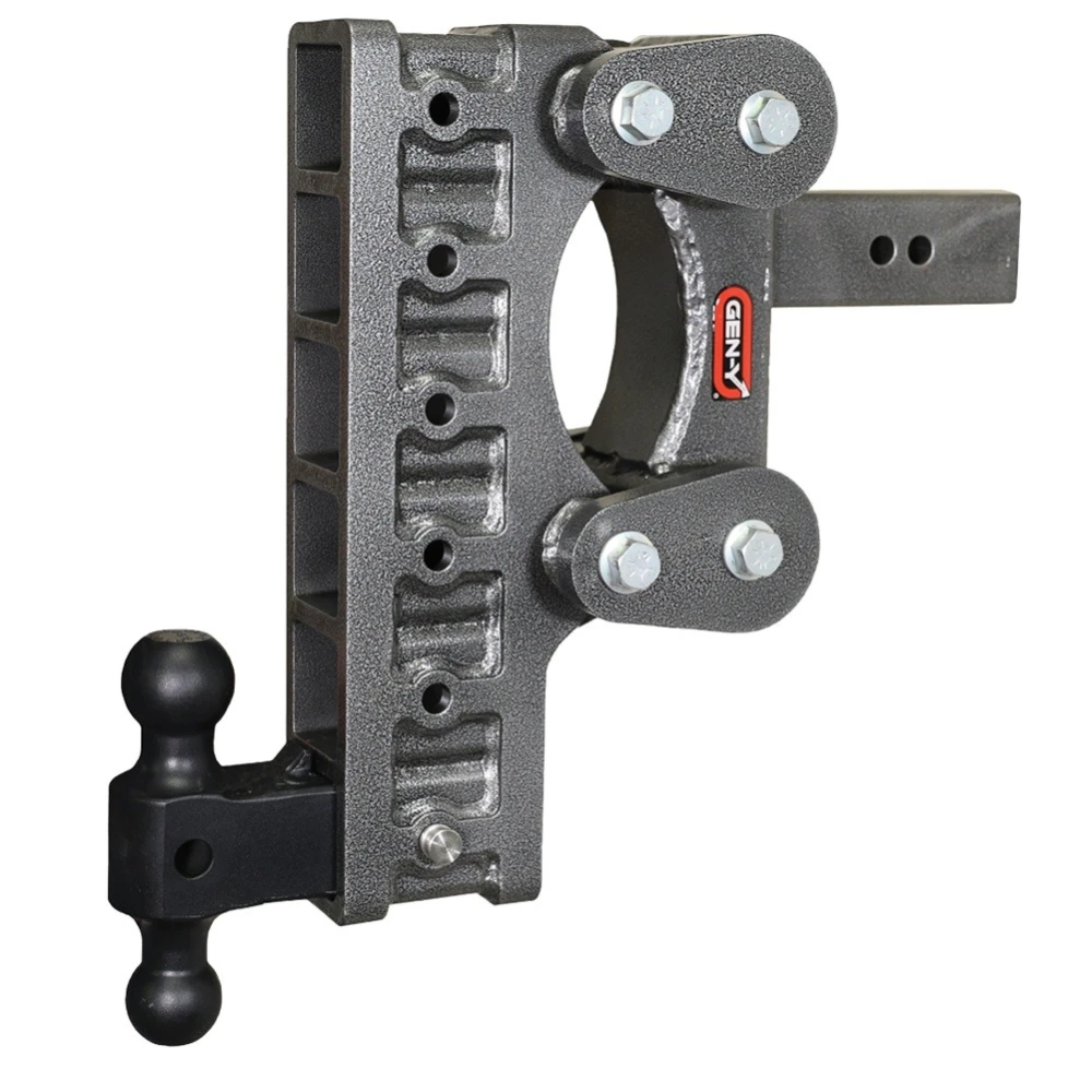 GEN-Y BOSS 21K Torsion-Flex 12″ Drop Dual-Ball Trailer Hitch Silver-Vein