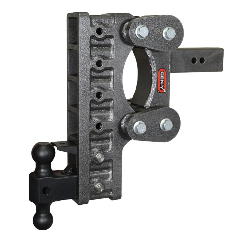 GEN-Y BOSS 21K Torsion-Flex 12 Inch Drop Adjustable Trailer Hitch Dual-Ball Mount