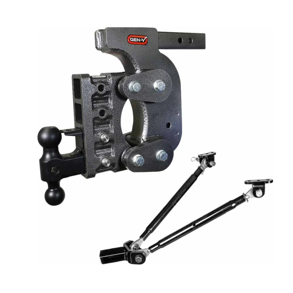 GEN-Y The BOSS 16K Torsion-Flex 12.5" Drop Adjustable Trailer Hitch with Pintle Lock & Stabilizer Kit