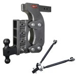 GEN-Y BOSS 21K Torsion-Flex 15 Inch Drop Adjustable Trailer Hitch with Stabilizer Kit