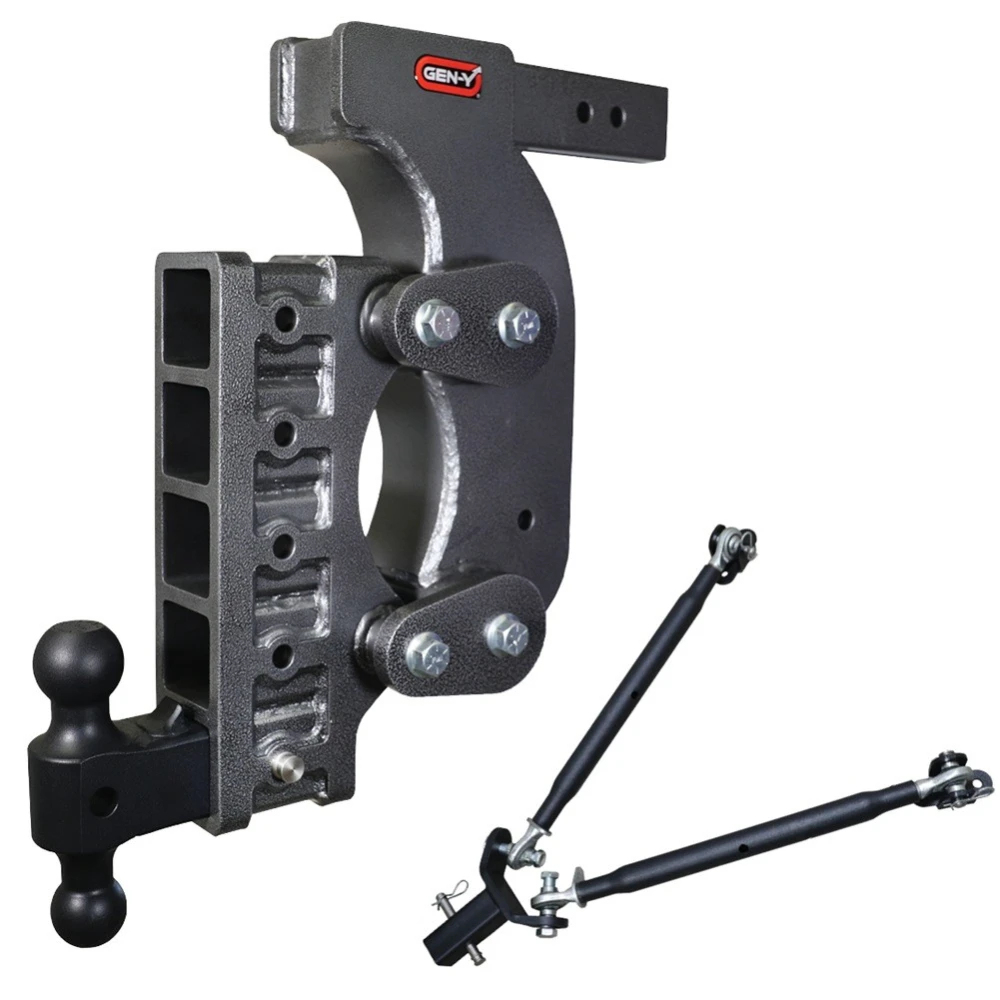 GEN-Y BOSS 21K Torsion-Flex adjustable 18 inch drop trailer hitch with stabilizer kit