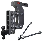 GEN-Y BOSS 21K Torsion-Flex adjustable 18 inch drop trailer hitch with stabilizer kit