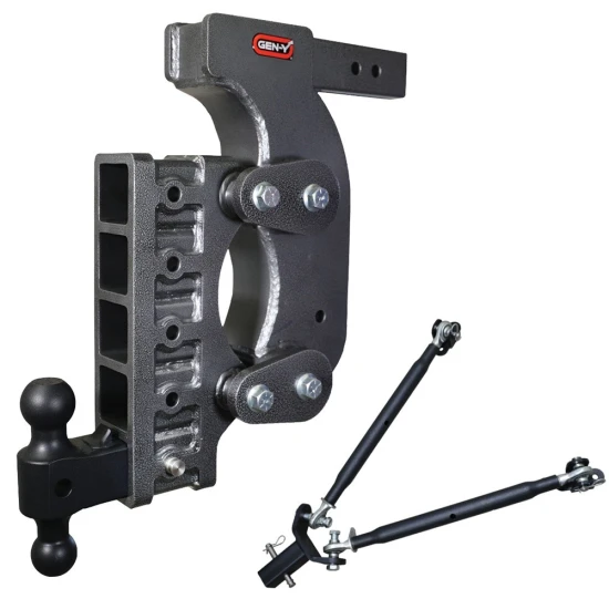 GEN-Y BOSS 21K Torsion-Flex adjustable 18 inch drop trailer hitch with stabilizer kit