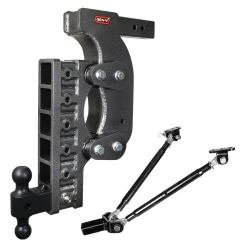 GEN-Y The BOSS 21K Torsion-Flex 21 Inch Drop Adjustable Trailer Hitch w/ Stabilizer Kit Dual-Ball 2.5 Inch Tow Receiver Mount 2.4K TW Heavy Duty Truck TJ-GH-1516 GH-061 GH-0101