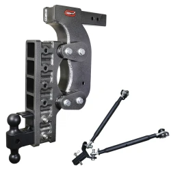 GEN-Y The BOSS 21K Torsion-Flex 21 Inch Drop Adjustable Trailer Hitch w/ Pintle Lock Dual-Ball Stabilizer Kit 2.5 Inch Receiver 2.4K TW Heavy Duty Truck TJ-GH-1526 GH-061 GH-062 GH-0101