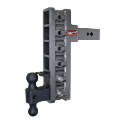 GEN-Y Mega-Duty 32K 2.5 Inch Offset Shank w/ 3 Inch Rise & 12 Inch Drop Adjustable Trailer Hitch w/ Pintle Lock Dual-Ball 3.5K TW Heavy Duty Truck TJ-GH-1926 GH-0161 GH-0162