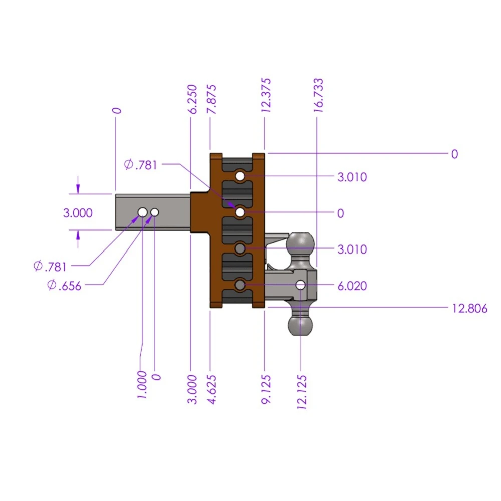 GEN-Y Mega-Duty 32K adjustable drop hitch with 3 in offset shank and dual-ball mount