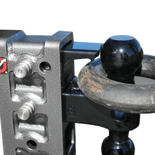 GEN-Y MEGA-DUTY 16K adjustable offset drop hitch dual ball 2″ and 2-5/16″ silver vein