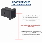 GEN-Y Mega-Duty 16K adjustable drop hitch, 2-inch offset shank, 5-inch rise, 7.5-inch drop, silver-vein finish