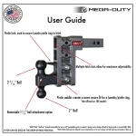 GEN-Y Mega-Duty 16K adjustable drop hitch, 2-inch offset shank, 5-inch rise, 7.5-inch drop, silver-vein finish