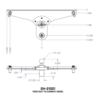 GEN‑Y Gooseneck Hitch 5 Inch Offset Ball‑Puck Mount for Ford F250 F350 F450