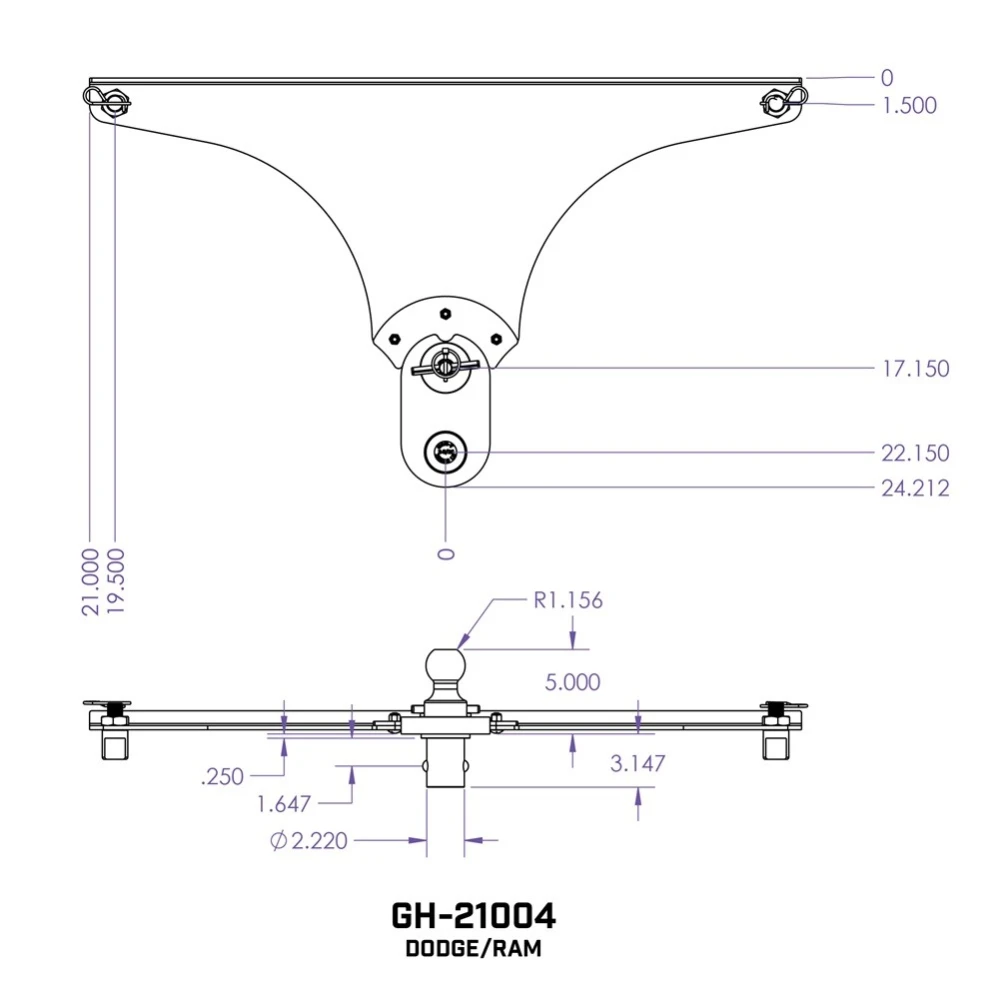 GEN-Y Gooseneck Hitch 5″ Offset Extended Ball Mount for RAM 2500 3500 OEM Puck System