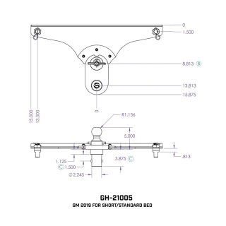 GEN-Y Gooseneck Ball-Puck Hitch 5″ Offset for Chevy Silverado GMC Sierra 2500/3500 Short Bed