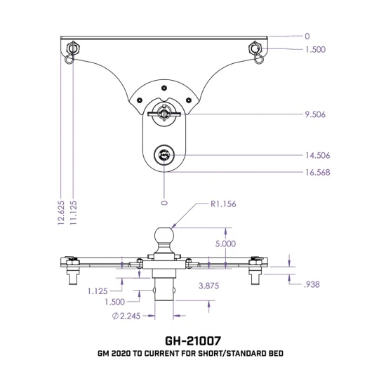 Gen-Y Hitch Gooseneck Trailer Hitch 5″ Offset Ball Puck Mount for Chevy Silverado GMC Sierra OEM Puck System
