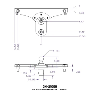 GEN-Y Gooseneck 5 inch Offset Ball Puck Mount Hitch for Chevy Silverado GMC Sierra