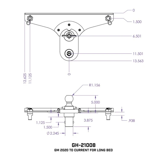 GEN-Y Gooseneck 5 inch Offset Ball Puck Mount Hitch for Chevy Silverado GMC Sierra