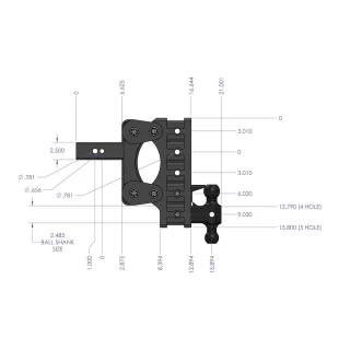 GEN-Y BOSS 32K Torsion-Flex 6 Inch Drop Adjustable Dual-Ball Trailer Hitch