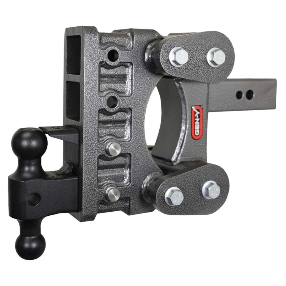 GEN-Y BOSS 32K Torsion-Flex 6 inch drop adjustable trailer hitch dual ball pintle lock