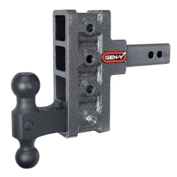 GEN-Y Mega-Duty 16K 2 Inch Offset Shank w/ 2.5 Inch Rise & 5 Inch Drop Adjustable Trailer Hitch Dual-Ball 2 Inch Tow Receiver Mount 2K TW Heavy Duty Truck TJ-GH-214 GH-051