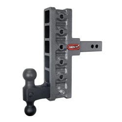 GEN-Y Mega-Duty 16K 2 Inch Offset Shank w/ 5 Inch Rise & 7.5 Inch Drop Adjustable Trailer Hitch Dual-Ball 2 Inch Tow Receiver Mount 2K TW Heavy Duty Truck TJ-GH-216 GH-051