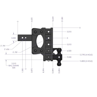 GEN-Y BOSS 32K Torsion-Flex 6 Inch Drop Adjustable Trailer Hitch with Pintle Lock Dual-Ball Mount