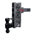 GEN-Y Mega-Duty 16K adjustable drop rise trailer hitch with dual ball mount and pintle lock