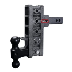 GEN-Y Mega-Duty 16K 2 Inch Offset Shank w/ 2.5 Inch Rise & 7.5 Inch Drop Adjustable Trailer Hitch w/ Pintle Lock Dual-Ball 2 Inch Tow Receiver Mount 2K TW Heavy Duty Truck TJ-GH-225 GH-051 GH-032