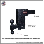 GEN‑Y Phantom‑X 16K 2.5 Inch Solid Shank 10 Inch Drop Hitch with Dual‑Ball and Pintle Lock