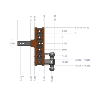GEN-Y Mega-Duty 10K 12.5 Inch Drop Adjustable Trailer Hitch 2 Inch Receiver 1.5K TW