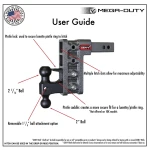 GEN-Y Mega-Duty 10K 17.5" Drop Hitch 2" Receiver with Stabilizer Kit for Trucks GEN-Y Mega-Duty 10K 17.5 Inch Drop Adjustable Trailer Hitch with Stabilizer Kit