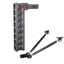 GEN-Y Mega-Duty 10K 17.5 Inch Drop Adjustable Trailer Hitch w/ Stabilizer Kit 2 Inch Tow Receiver Mount 1.5K TW Heavy Duty Truck TJ-GH-308 GH-0100