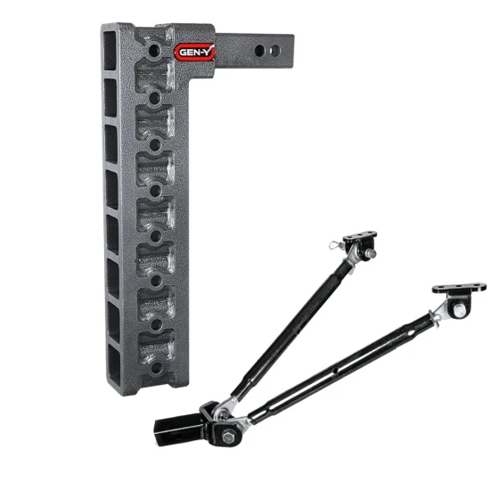 GEN-Y Mega-Duty 10K 17.5" Drop Hitch 2" Receiver with Stabilizer Kit for Trucks GEN-Y Mega-Duty 10K 17.5 Inch Drop Adjustable Trailer Hitch with Stabilizer Kit