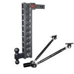 GEN-Y Mega-Duty 10K adjustable drop hitch with stabilizer kit and dual-ball mounts