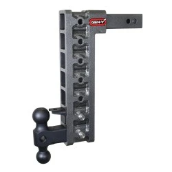 GEN-Y Mega-Duty 10K 15 Inch Drop Adjustable Trailer Hitch w/ Pintle Lock Dual-Ball 2 Inch Tow Receiver Mount 1.5K TW Heavy Duty Truck TJ-GH-327 GH-031 GH-032