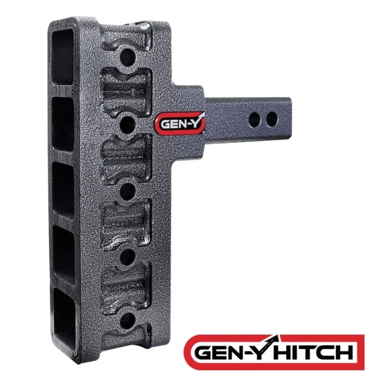 GEN-Y Mega-Duty 10K Adjustable Drop Hitch 2 Inch Offset Shank 7.5 Inch Drop