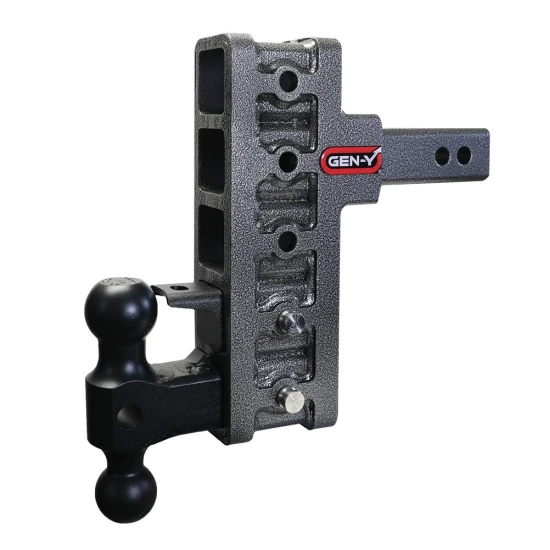 GEN-Y Mega-Duty 10K adjustable drop hitch with pintle lock and dual-ball